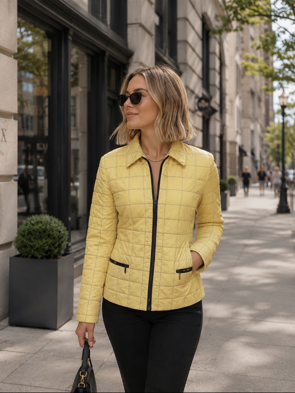 Gorgeous Basler Yellow quilted Jacket with Black Trim❤️S